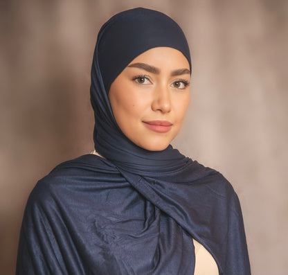 Hijab Jersey Bleu