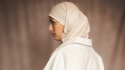 Hijab en Satin Nacré