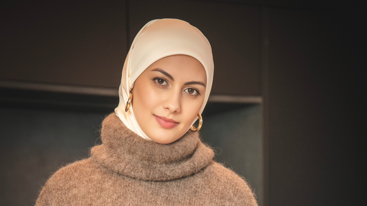 Hijab en Satin Crème