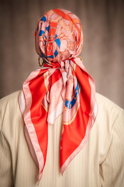 Foulard Imprimé Vintage Satin