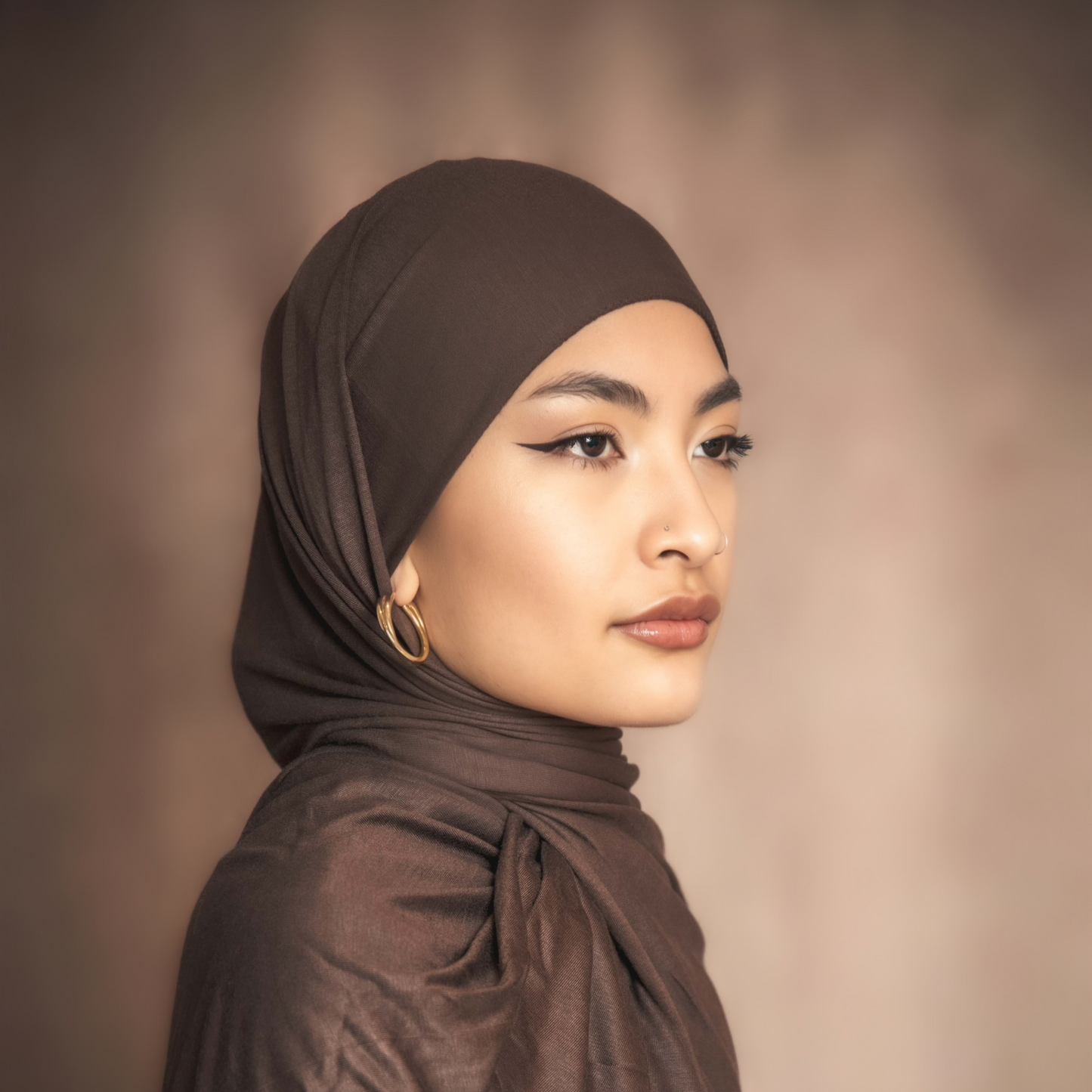 Hijab Jersey Marron