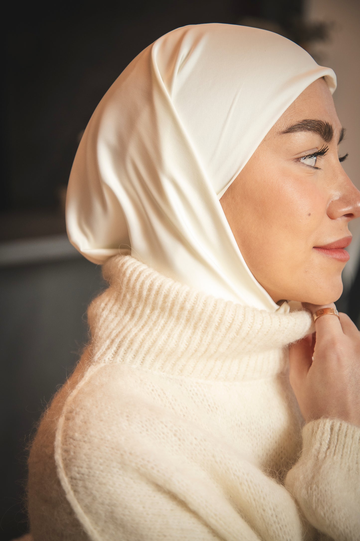 Hijab en Satin Blanc