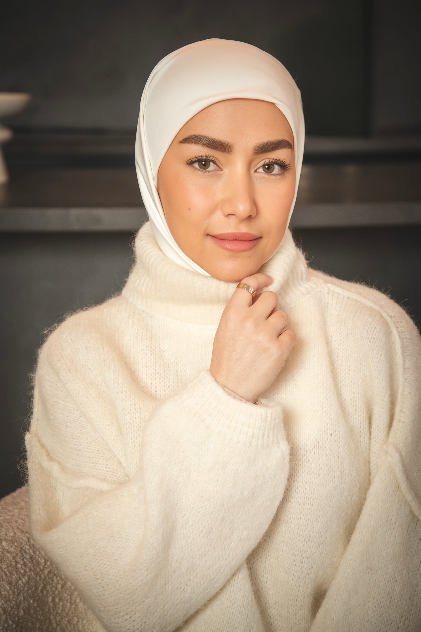 Hijab en Satin Blanc