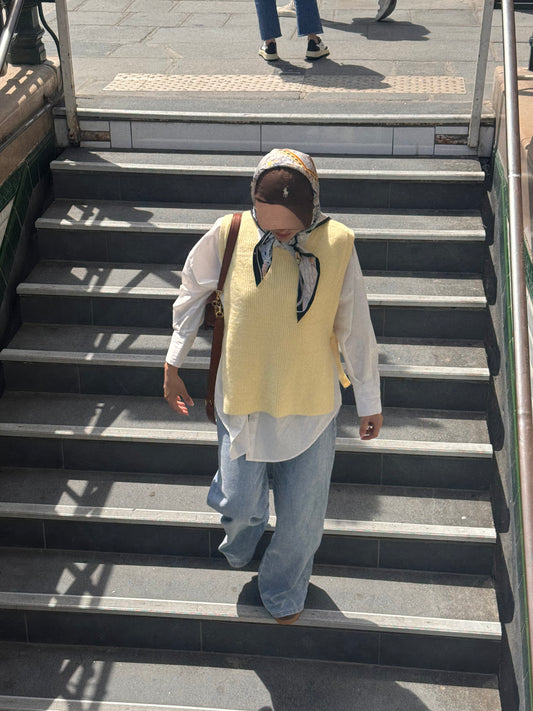 Pull sans manches en maille