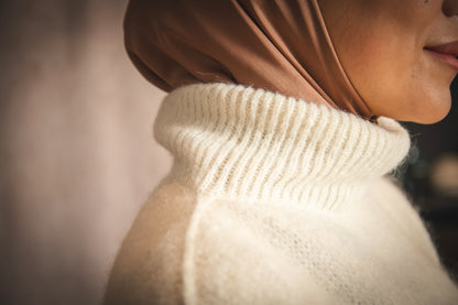 Hijab en Satin Camel